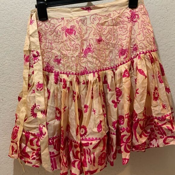 ALÉMAIS esmerelda Printed Mini Skirt 100% silk - Picture 6 of 10